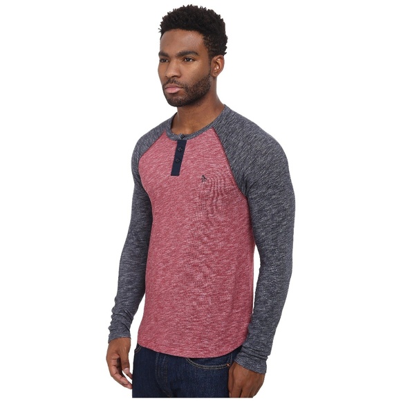 Original Penguin Color Block Slub Raglan Henley - Picture 2 of 6